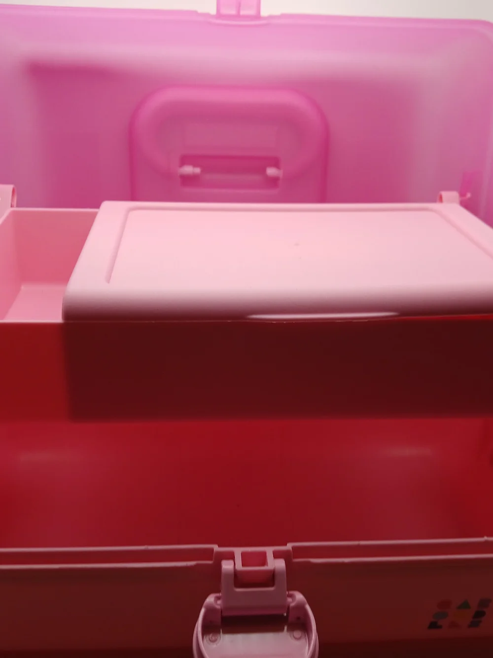 Caboodles Pink Makeup Case Cosmetic Organizer Train Case Mirror Tray Storage Box